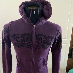 Lucky Brand Hoodie Purple Sweatshirt Jacket Size XS